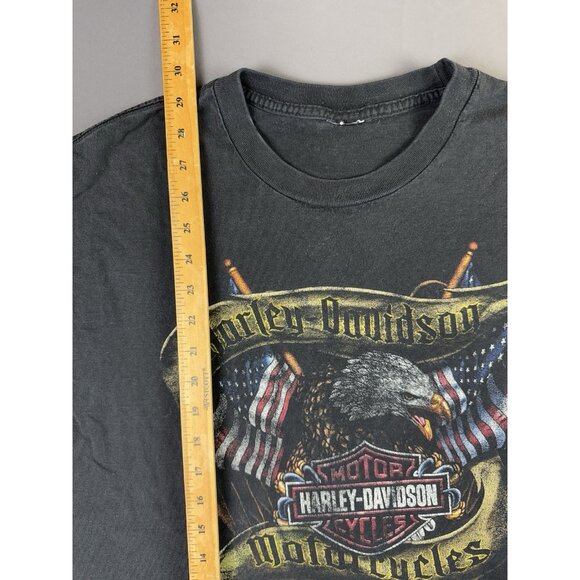 Rare Vintage Y2K Harley Davidson Bubuque Iowa Faded Eagle Art Black XL T Shirt - Picture 11 of 11